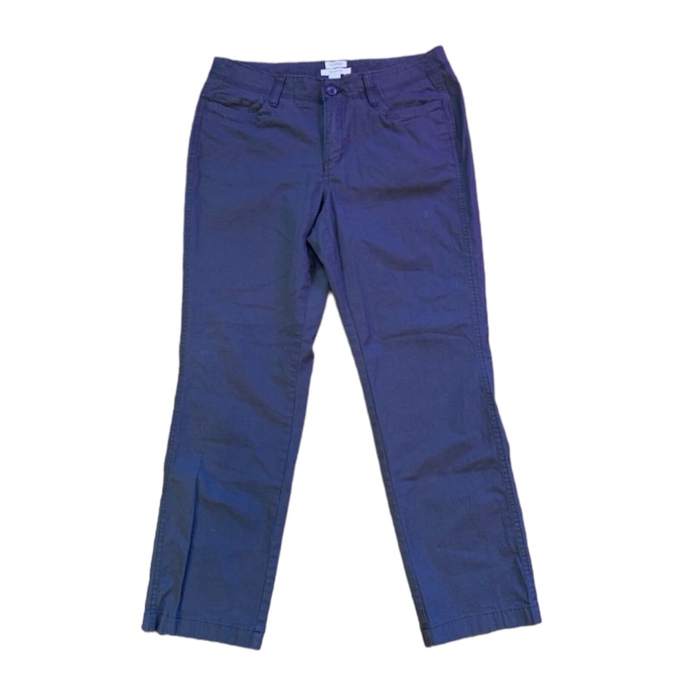 LL Bean Favorite Fit Pants Womens Size 8 Petite Gray Cotton 32"